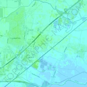 Gaggio topographic map, elevation, terrain