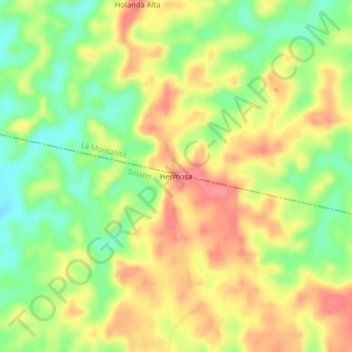 Hermosa topographic map, elevation, terrain