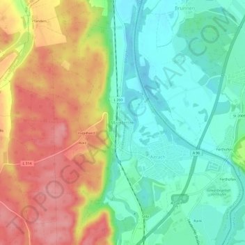 Marstetten topographic map, elevation, terrain