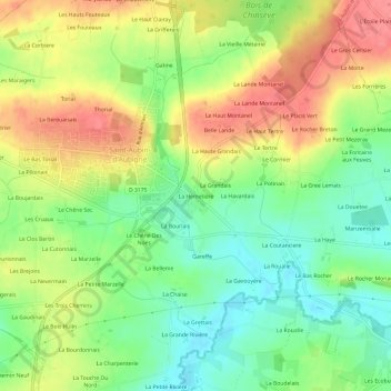 La Hemetière topographic map, elevation, terrain