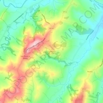 Loretello topographic map, elevation, terrain