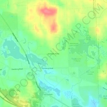 Jossman Acres topographic map, elevation, terrain