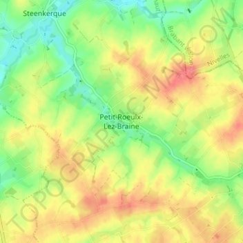 Petit-Roeulx-Lez-Braine topographic map, elevation, terrain