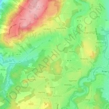 Zacking topographic map, elevation, terrain