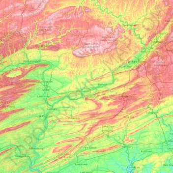 Columbia topographic map, elevation, terrain