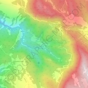 Senjska Draga topographic map, elevation, terrain