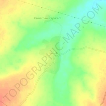 Pinneli topographic map, elevation, terrain