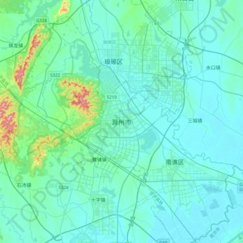 滁州市 topographic map, elevation, terrain