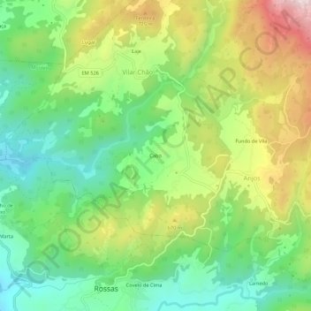 Cabo topographic map, elevation, terrain
