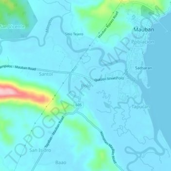 Polo topographic map, elevation, terrain