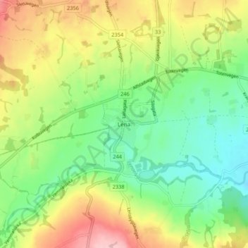 Lena topographic map, elevation, terrain