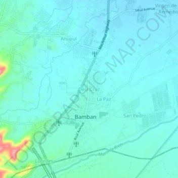 Dela Cruz topographic map, elevation, terrain