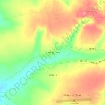 Pedra de Coco topographic map, elevation, terrain
