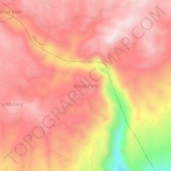 Blang Pulo topographic map, elevation, terrain