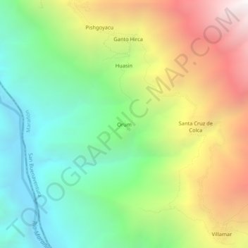 Orum topographic map, elevation, terrain