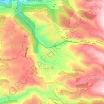 Ain Kfaa topographic map, elevation, terrain