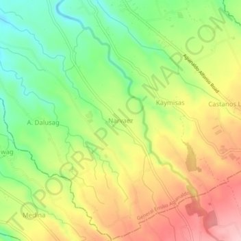 Narvaez topographic map, elevation, terrain