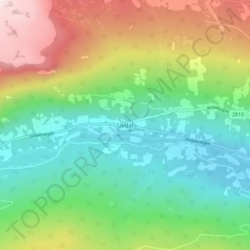 Uvdal topographic map, elevation, terrain