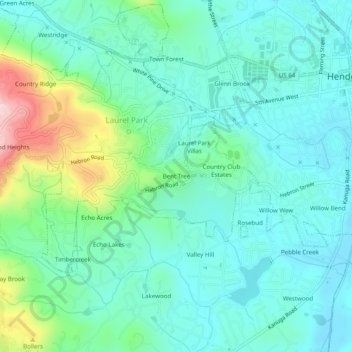 Bent Tree topographic map, elevation, terrain