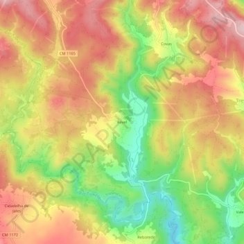 Revel topographic map, elevation, terrain