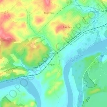 Bucktown topographic map, elevation, terrain