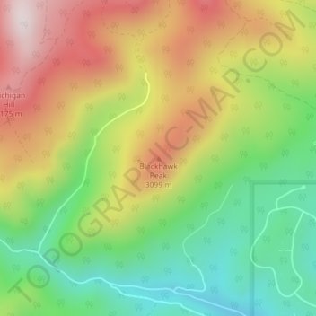 Blackhawk Peak topographic map, elevation, terrain