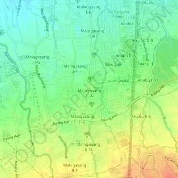 Malagasang 2-A topographic map, elevation, terrain
