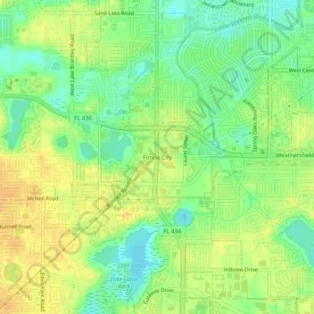 Forest City topographic map, elevation, terrain