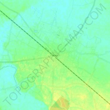 Hojai topographic map, elevation, terrain