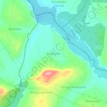 Namiyagi topographic map, elevation, terrain