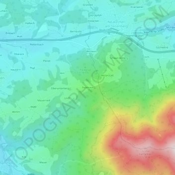 Feilenreit topographic map, elevation, terrain