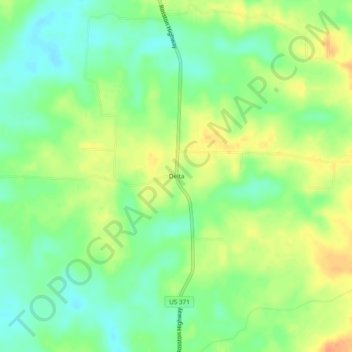 Delta topographic map, elevation, terrain