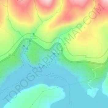 Cachoeira Lagoa Azul topographic map, elevation, terrain