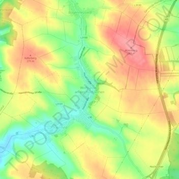 Wolfpassing an der Hochleithen topographic map, elevation, terrain