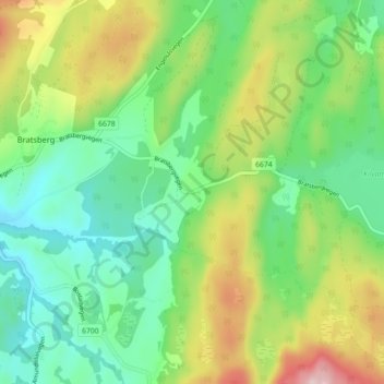 Digre topographic map, elevation, terrain