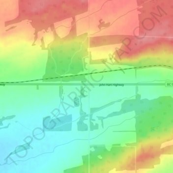 Groundbirch topographic map, elevation, terrain