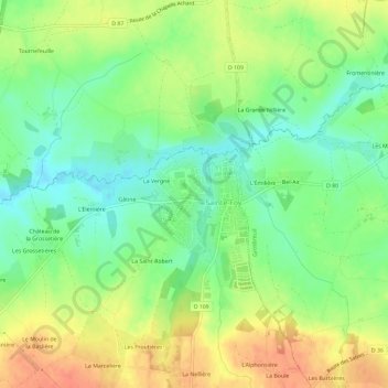 La Croix topographic map, elevation, terrain