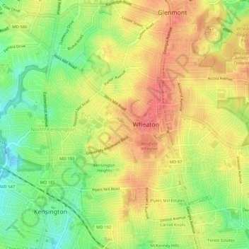 Kensington View topographic map, elevation, terrain