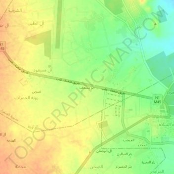 Abu Mash`af topographic map, elevation, terrain