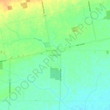 Springfield topographic map, elevation, terrain