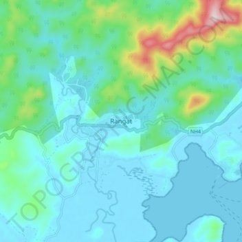 Rangat topographic map, elevation, terrain