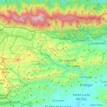 Los Jabillos topographic map, elevation, terrain