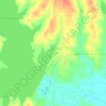 Little Axe topographic map, elevation, terrain