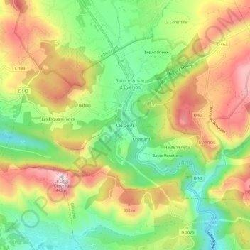 Les Oeufs topographic map, elevation, terrain