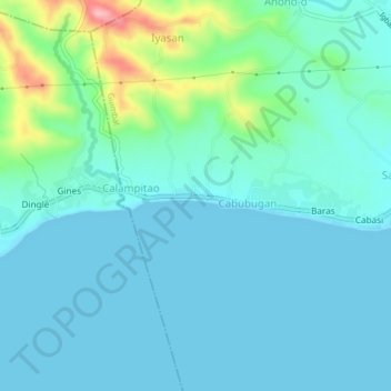 Nalundan topographic map, elevation, terrain