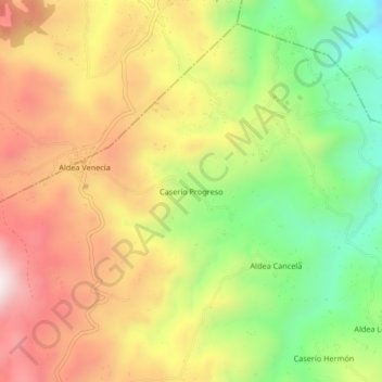 Caserío Progreso topographic map, elevation, terrain