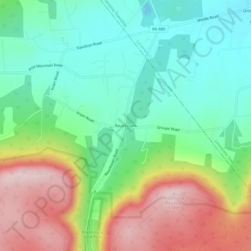 Rauchtown topographic map, elevation, terrain