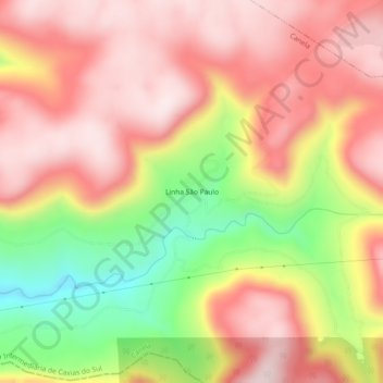 Linha São Paulo topographic map, elevation, terrain