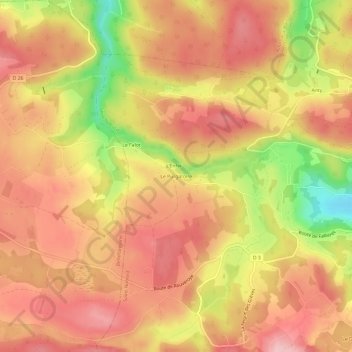 Le Purgatoire topographic map, elevation, terrain