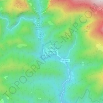 Sadernes topographic map, elevation, terrain